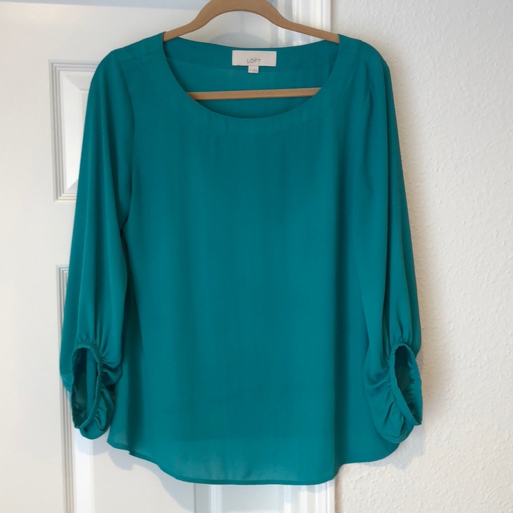 Teal 3/4 sleeve blouse